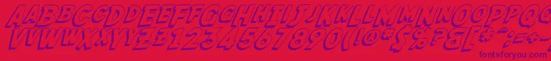 SF Fedora Shadow Font – Purple Fonts on Red Background