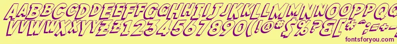 SF Fedora Shadow Font – Purple Fonts on Yellow Background