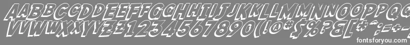 フォントSF Fedora Shadow – 灰色の背景に白い文字