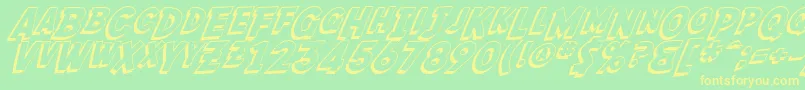 SF Fedora Shadow Font – Yellow Fonts on Green Background