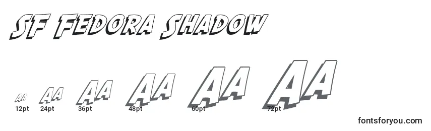 Größen der Schriftart SF Fedora Shadow