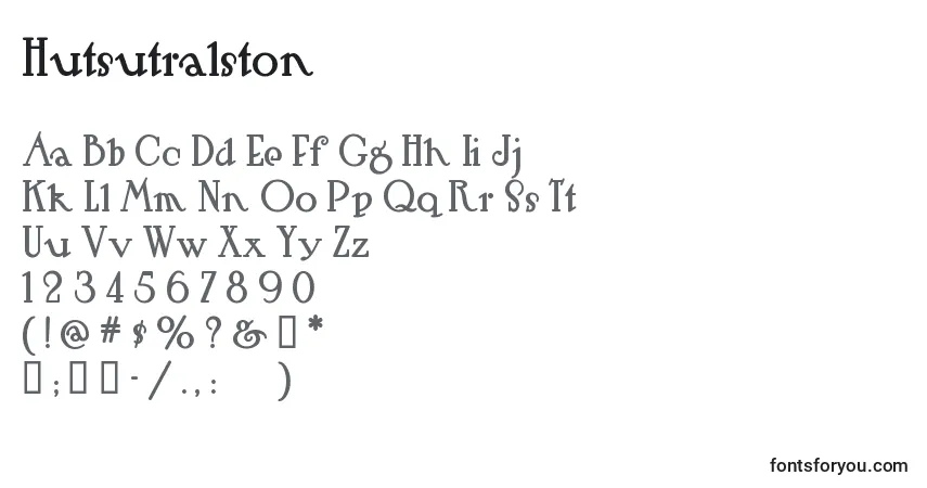 Schriftart Hutsutralston – Alphabet, Zahlen, spezielle Symbole