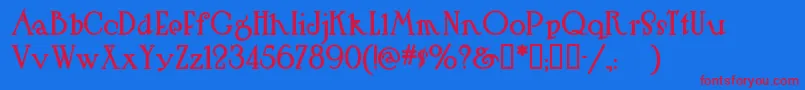 Hutsutralston Font – Red Fonts on Blue Background