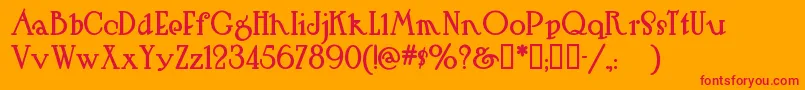 Hutsutralston Font – Red Fonts on Orange Background