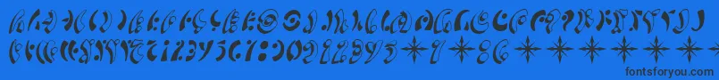 SF Fedora Symbols Font – Black Fonts on Blue Background