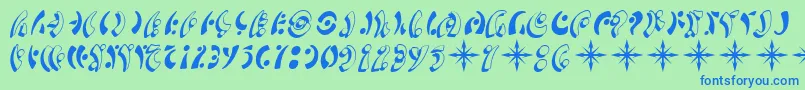 SF Fedora Symbols Font – Blue Fonts on Green Background