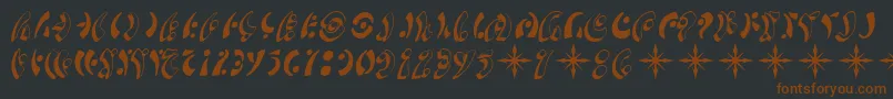 SF Fedora Symbols Font – Brown Fonts on Black Background