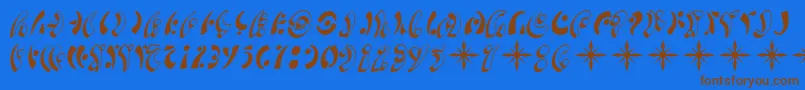 SF Fedora Symbols Font – Brown Fonts on Blue Background