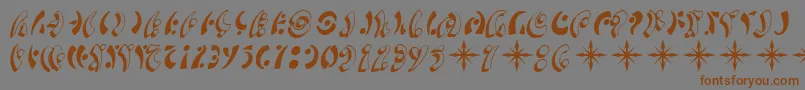 SF Fedora Symbols Font – Brown Fonts on Gray Background