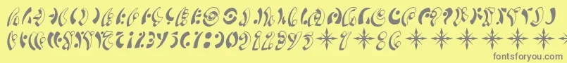SF Fedora Symbols Font – Gray Fonts on Yellow Background