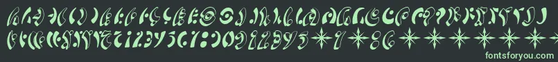 SF Fedora Symbols Font – Green Fonts on Black Background