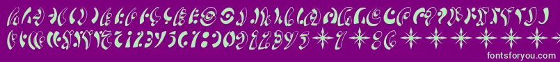 SF Fedora Symbols Font – Green Fonts on Purple Background