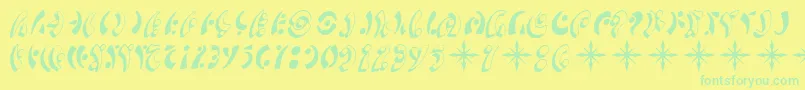 SF Fedora Symbols Font – Green Fonts on Yellow Background