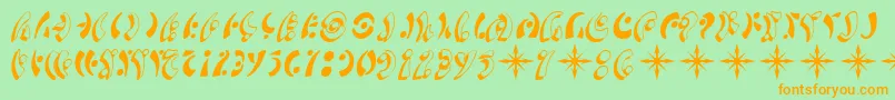 SF Fedora Symbols Font – Orange Fonts on Green Background