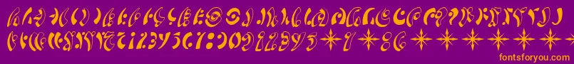 SF Fedora Symbols Font – Orange Fonts on Purple Background