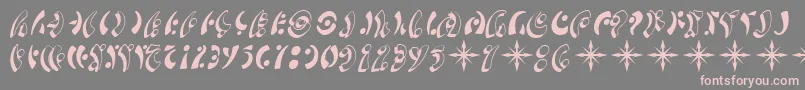 SF Fedora Symbols Font – Pink Fonts on Gray Background