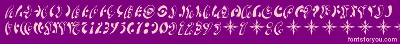 SF Fedora Symbols Font – Pink Fonts on Purple Background