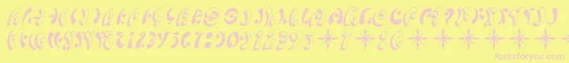 SF Fedora Symbols Font – Pink Fonts on Yellow Background