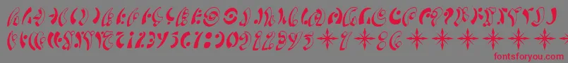 SF Fedora Symbols Font – Red Fonts on Gray Background
