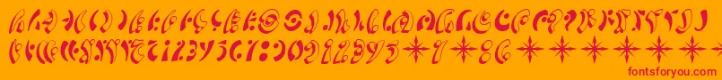SF Fedora Symbols Font – Red Fonts on Orange Background