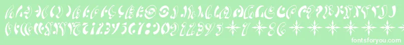SF Fedora Symbols-Schriftart – Weiße Schriften auf grünem Hintergrund