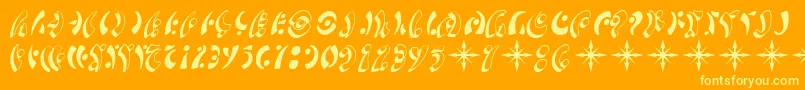SF Fedora Symbols Font – Yellow Fonts on Orange Background