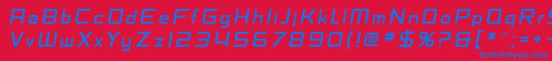 SF Fedora Titles Italic Font – Blue Fonts on Red Background