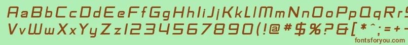 SF Fedora Titles Italic Font – Brown Fonts on Green Background