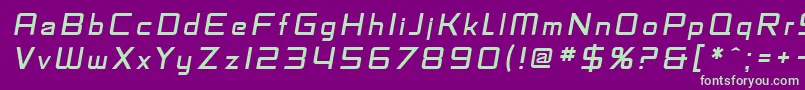 SF Fedora Titles Italic Font – Green Fonts on Purple Background