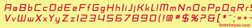 SF Fedora Titles Italic Font – Red Fonts on Yellow Background