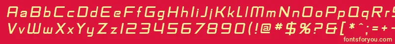 SF Fedora Titles Italic Font – Yellow Fonts on Red Background