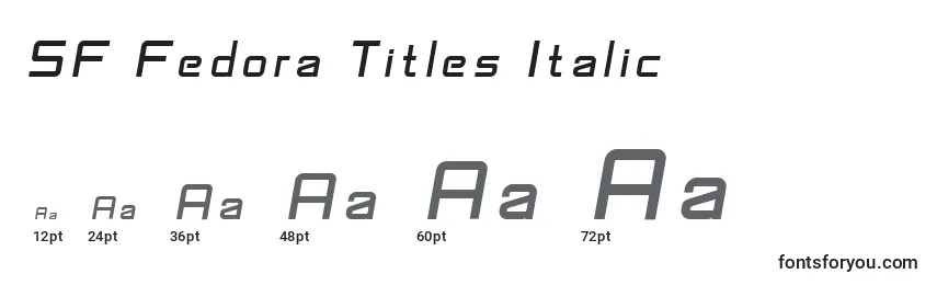 Размеры шрифта SF Fedora Titles Italic