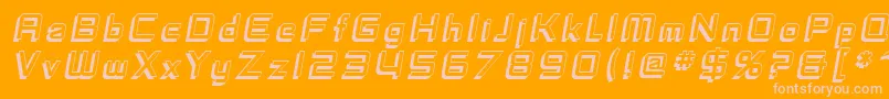 SF Fedora Titles Shadow Italic Font – Pink Fonts on Orange Background