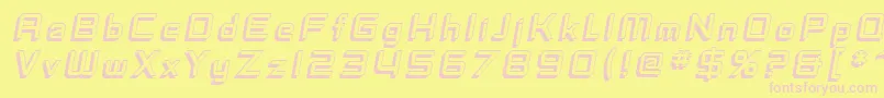 SF Fedora Titles Shadow Italic Font – Pink Fonts on Yellow Background