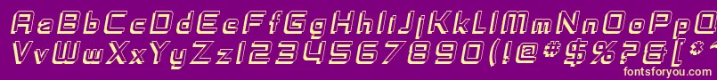 SF Fedora Titles Shadow Italic Font – Yellow Fonts on Purple Background