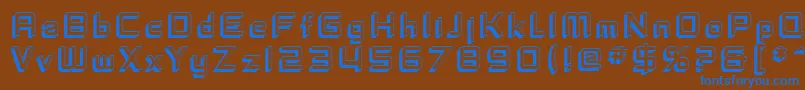 SF Fedora Titles Shadow Font – Blue Fonts on Brown Background