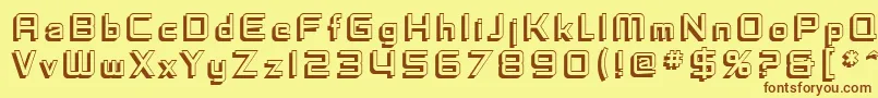 SF Fedora Titles Shadow Font – Brown Fonts on Yellow Background
