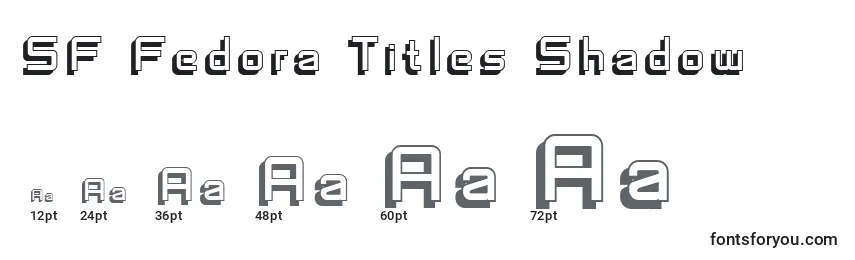 Размеры шрифта SF Fedora Titles Shadow
