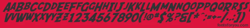 fuente SF Fedora – Fuentes Negras Sobre Fondo Rojo