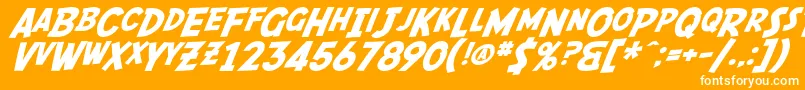 fuente SF Fedora – Fuentes Blancas Sobre Fondo Naranja