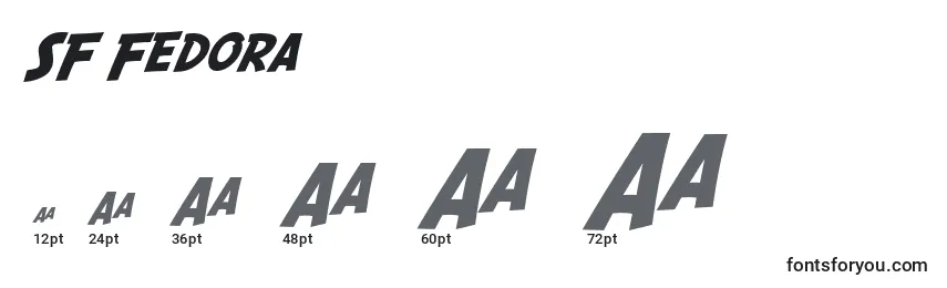 Размеры шрифта SF Fedora