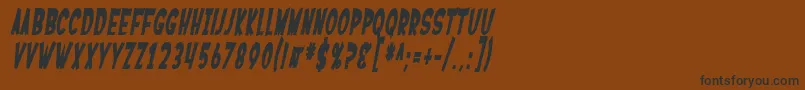 SF Ferretopia Bold Oblique-Schriftart – Schwarze Schriften auf braunem Hintergrund