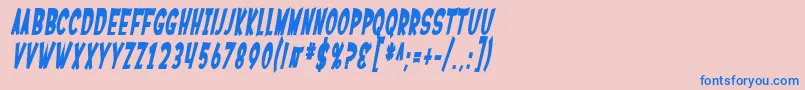 SF Ferretopia Bold Oblique Font – Blue Fonts on Pink Background