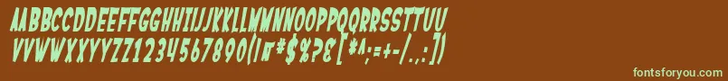 SF Ferretopia Bold Oblique Font – Green Fonts on Brown Background