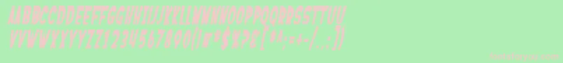 フォントSF Ferretopia Bold Oblique – 緑の背景にピンクのフォント