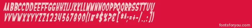 SF Ferretopia Bold Oblique-Schriftart – Rosa Schriften auf rotem Hintergrund