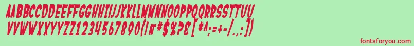 SF Ferretopia Bold Oblique Font – Red Fonts on Green Background