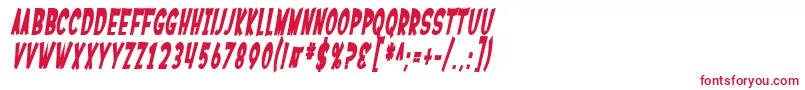 フォントSF Ferretopia Bold Oblique – 白い背景に赤い文字