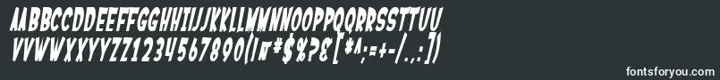 SF Ferretopia Bold Oblique-fontti – valkoiset fontit mustalla taustalla