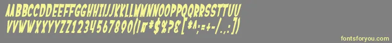 SF Ferretopia Bold Oblique-Schriftart – Gelbe Schriften auf grauem Hintergrund